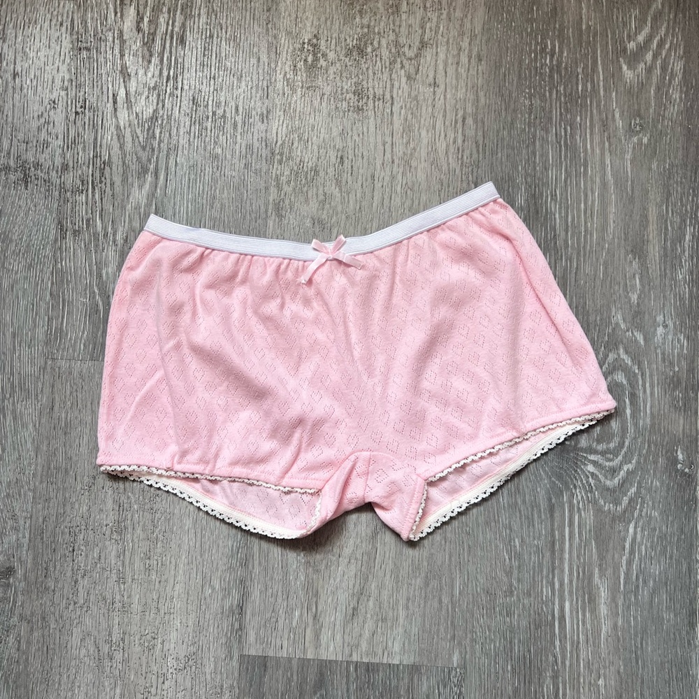 SOLD *** Pink Lace Trim Women's Sleep Shorts